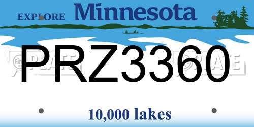 PRZ3360 Minnesota License Plate