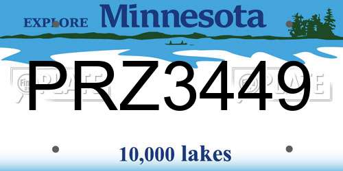 PRZ3449 Minnesota License Plate