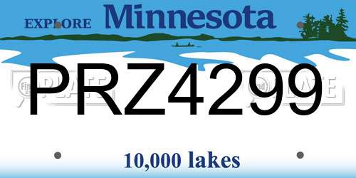PRZ4299 Minnesota License Plate