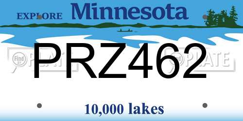 PRZ462 Minnesota License Plate