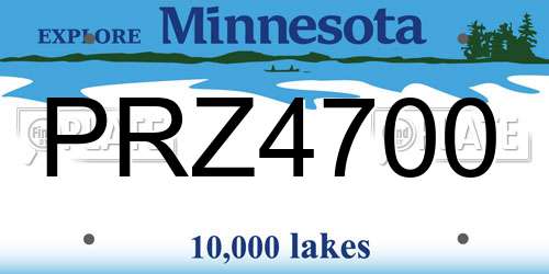 PRZ4700 Minnesota License Plate