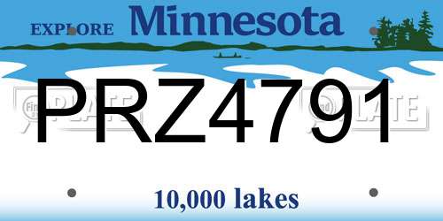 PRZ4791 Minnesota License Plate