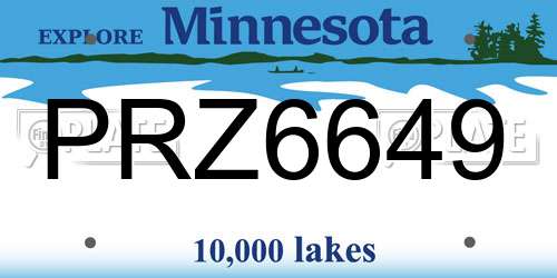 PRZ6649 Minnesota License Plate