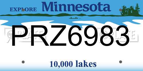 PRZ6983 Minnesota License Plate