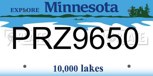 PRZ9650 Minnesota License Plate