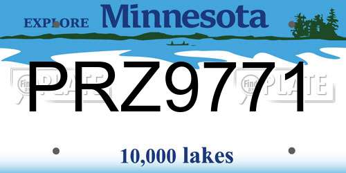 PRZ9771 Minnesota License Plate