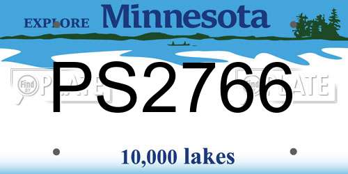 PS2766 Minnesota License Plate