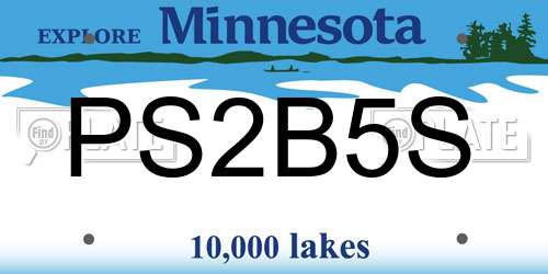 PS2B5S Minnesota License Plate