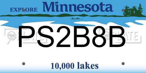 PS2B8B Minnesota License Plate