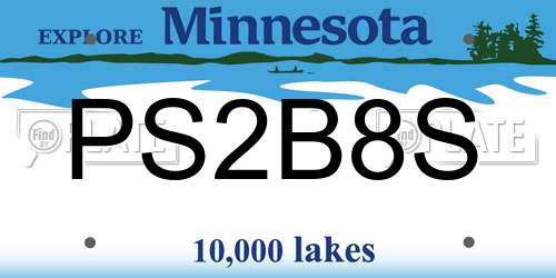 PS2B8S Minnesota License Plate
