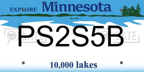 PS2S5B Minnesota License Plate