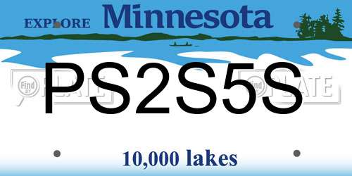 PS2S5S Minnesota License Plate