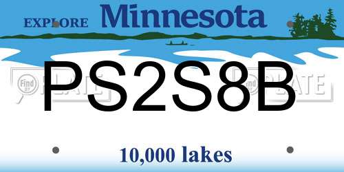 PS2S8B Minnesota License Plate