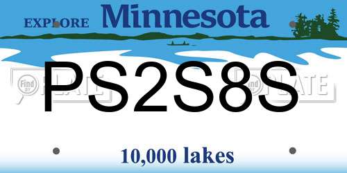 PS2S8S Minnesota License Plate