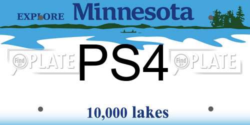 PS4 Minnesota License Plate