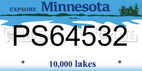 PS64532 Minnesota License Plate