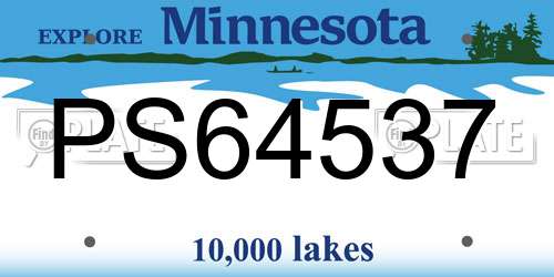 PS64537 Minnesota License Plate