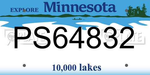 PS64832 Minnesota License Plate