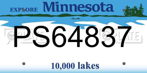 PS64837 Minnesota License Plate