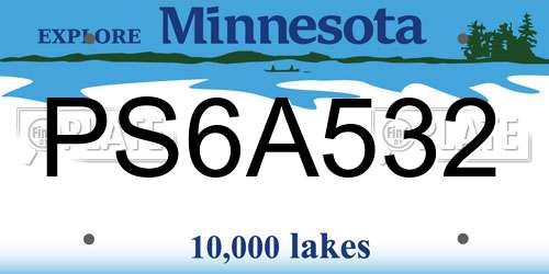 PS6A532 Minnesota License Plate
