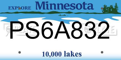 PS6A832 Minnesota License Plate