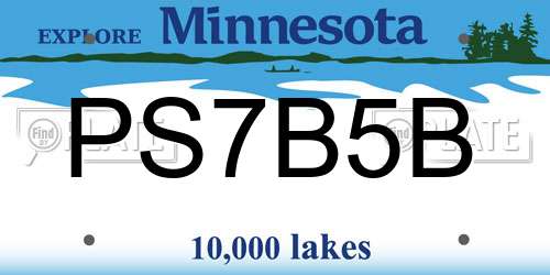 PS7B5B Minnesota License Plate