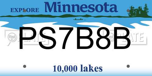 PS7B8B Minnesota License Plate