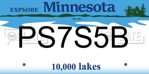 PS7S5B Minnesota License Plate