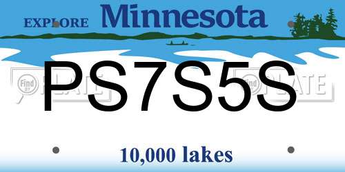 PS7S5S Minnesota License Plate