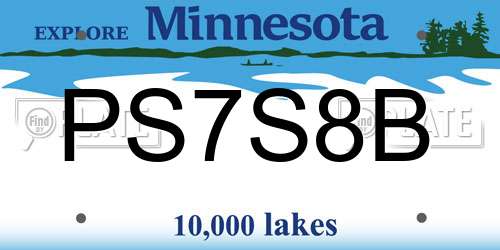 PS7S8B Minnesota License Plate