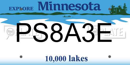 PS8A3E Minnesota License Plate