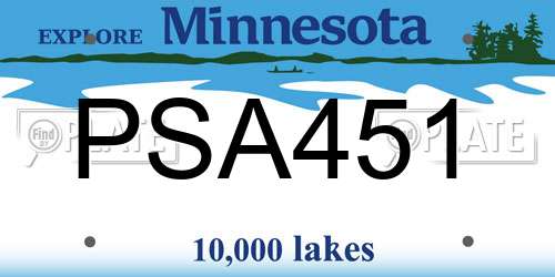 PSA451 Minnesota License Plate