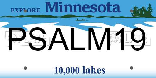 PSALM19 Minnesota License Plate
