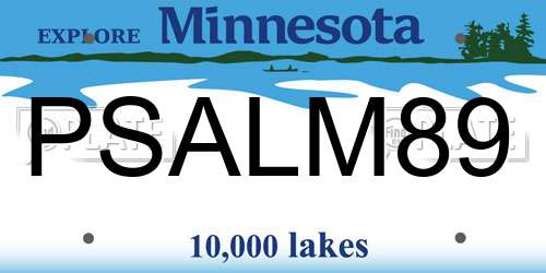 PSALM89 Minnesota License Plate