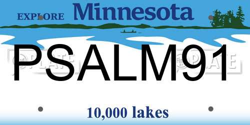 PSALM91 Minnesota License Plate