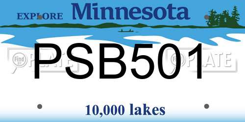 PSB501 Minnesota License Plate