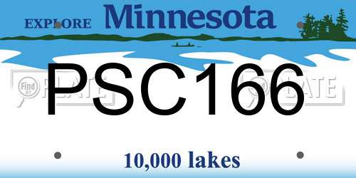 PSC166 Minnesota License Plate