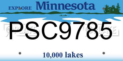PSC9785 Minnesota License Plate