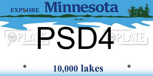 PSD4 Minnesota License Plate