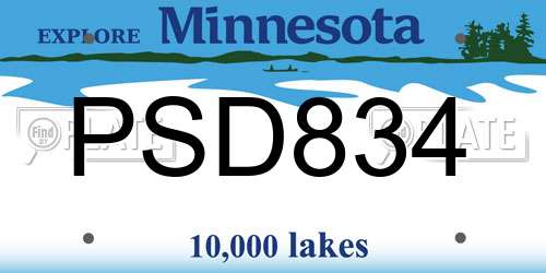 PSD834 Minnesota License Plate