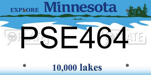 PSE464 Minnesota License Plate