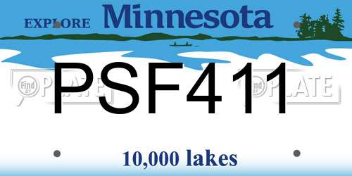 PSF411 Minnesota License Plate