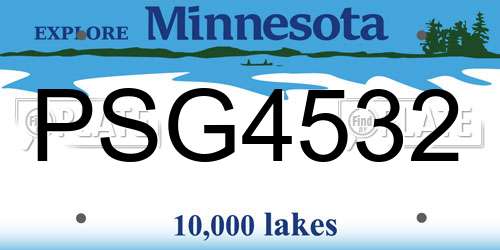 PSG4532 Minnesota License Plate