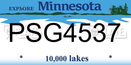 PSG4537 Minnesota License Plate