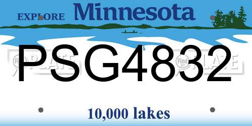 PSG4832 Minnesota License Plate