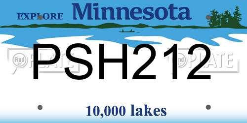 PSH212 Minnesota License Plate