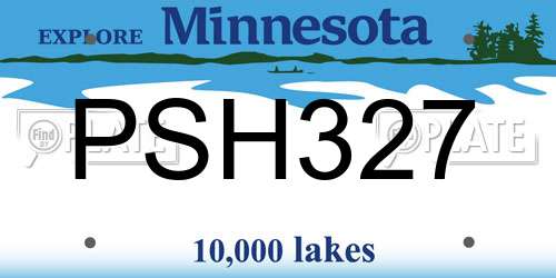 PSH327 Minnesota License Plate