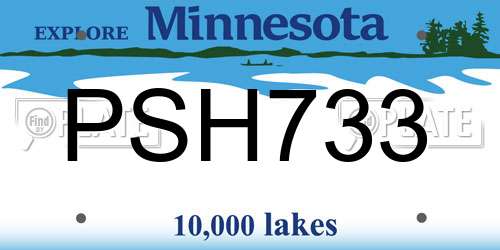 PSH733 Minnesota License Plate