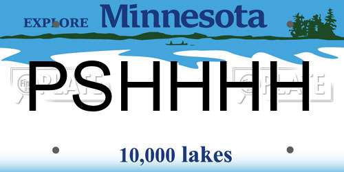 PSHHHH Minnesota License Plate