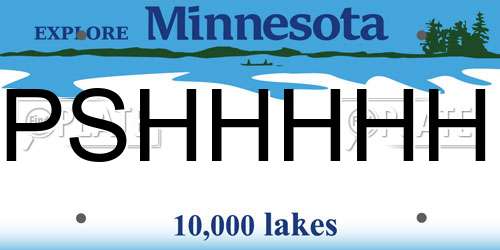 PSHHHHH Minnesota License Plate
